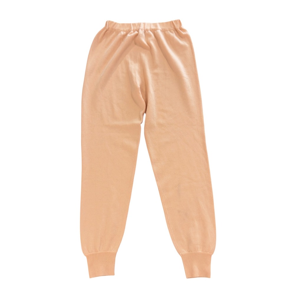 Manrico Women Size 44 Peach Cashmere Knit Pull On Joggers Lounge Pants Italy euc